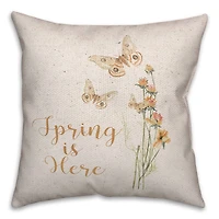 Butterfly Spring Here 18" x 18" Throw Pillow