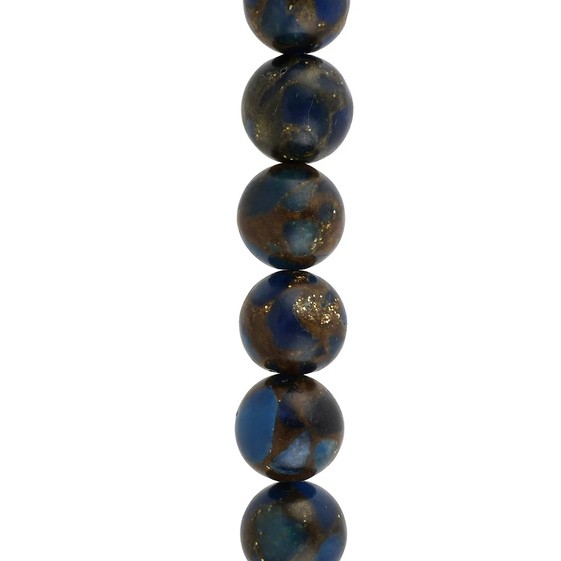 Blue Marbled Impression Jasper Round Beads, 10mm by Bead Landing™ 
