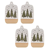 10.5" Ceramic Pine Tree Cutting Board Tray Set 