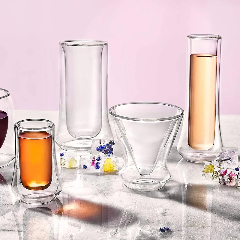JoyJolt® Cosmo Double Wall Stemless Martini Glasses, 4ct.