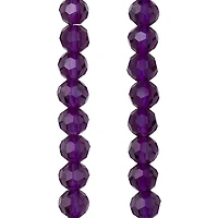 Purple Glass Faceted Round Beads, 6mm by Bead Landing™