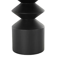 22" Black Metal Art Deco Style Fluted Vase