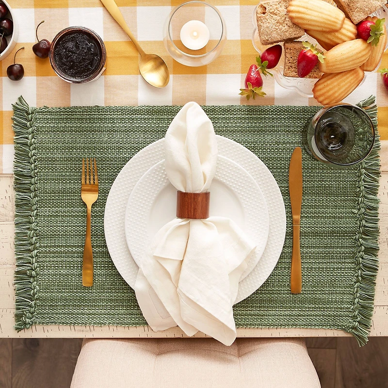 DII® Variegated Fringe Cotton Placemats