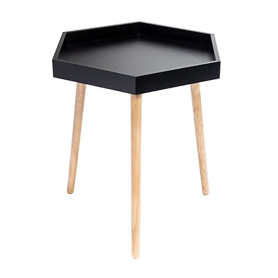 Honey Can Do Black Hexagon End Table