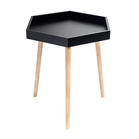 Honey Can Do Black Hexagon End Table