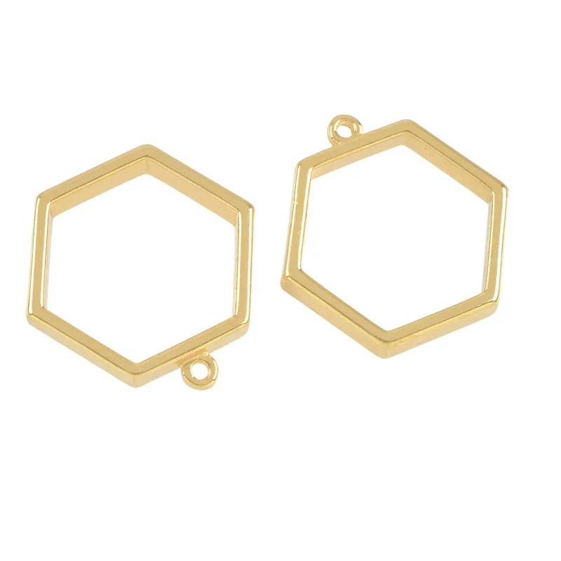 Open Back Frame Hexagon Pendants, 2ct. by Bead Landing™