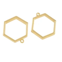 Open Back Frame Hexagon Pendants, 2ct. by Bead Landing™