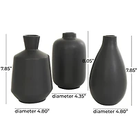 Black Ceramic Minimalistic Vase Set