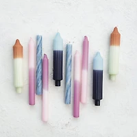 Hello Honey® 8" Blue Two-Tone Unscented Pleated Taper Candles, 2ct.