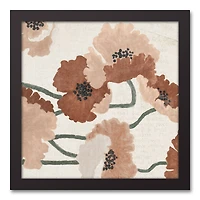 Spice Toned Florals Black Framed Canvas
