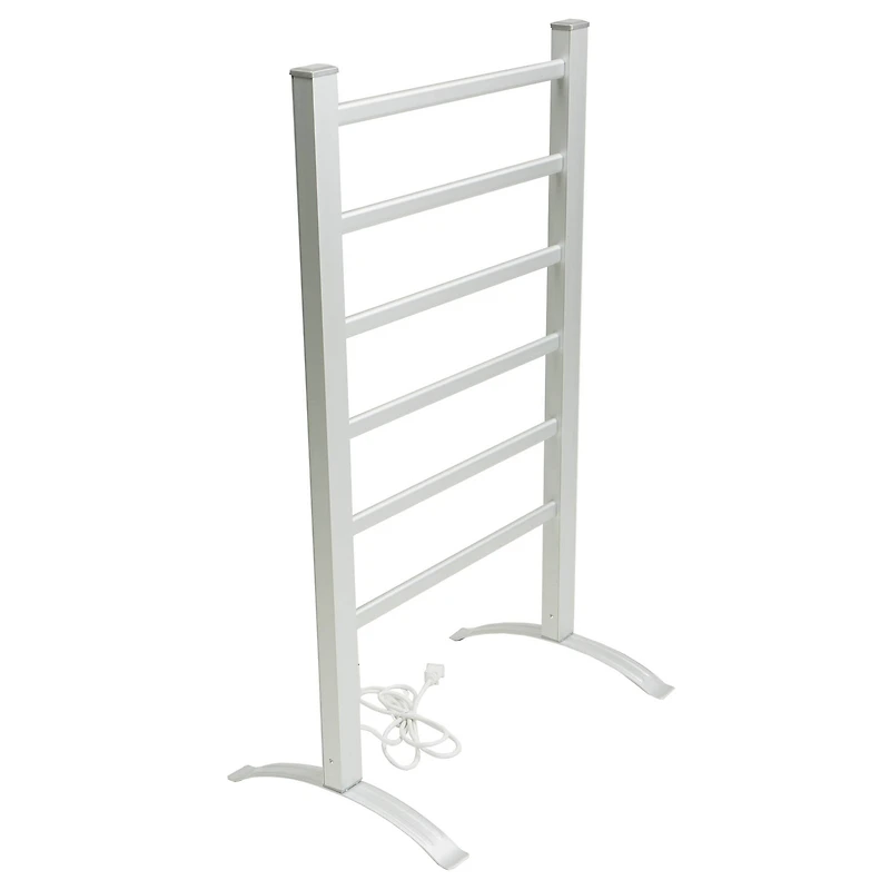 Mind Reader Silver Portable Electric Heated Clothing & Towel Stand Warmer
