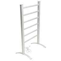Mind Reader Silver Portable Electric Heated Clothing & Towel Stand Warmer