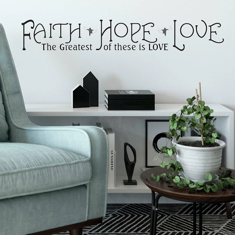 RoomMates Faith, Hope & Love Peel & Stick Quotable Wall Decal
