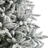 8ft. Pre-Lit Flocked West Virginia Spruce Artificial Christmas Tree, Clear Lights