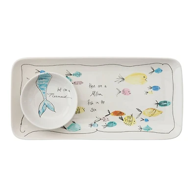 Hello Honey® Fish in the Sea Stoneware Rectangular Plate & Bowl Set