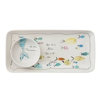 Hello Honey® Fish in the Sea Stoneware Rectangular Plate & Bowl Set