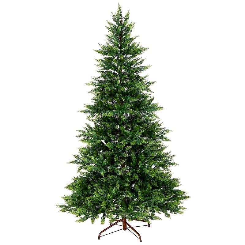 7.5ft. Pre-Lit Festive Fern Artificial Christmas Tree, Clear Lights