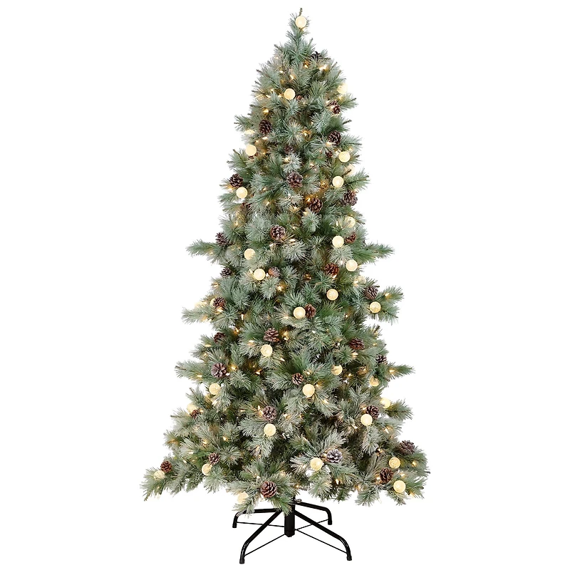 7.5ft. Pre-Lit Artificial Bottle Brush Christmas Tree, Warm White LED Lights