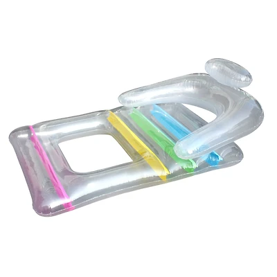 5ft. Clear Inflatable Swimming Pool Float Lounger with Backrest