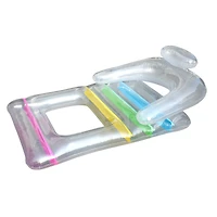 5ft. Clear Inflatable Swimming Pool Float Lounger with Backrest