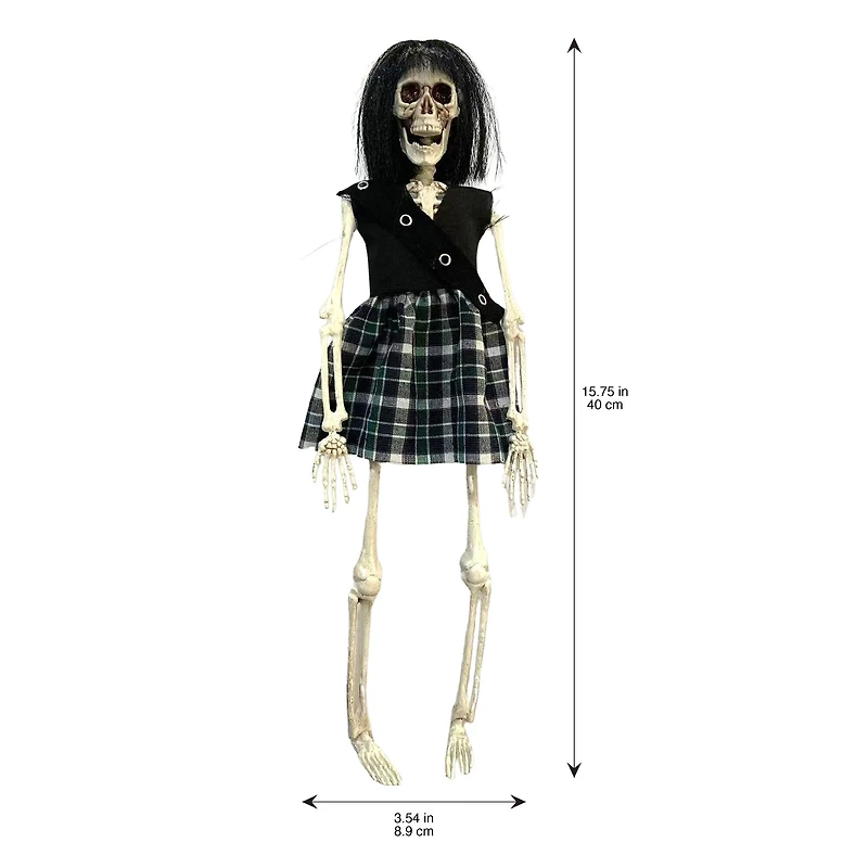 16" Goth Girl Skeleton with Black Hair by Ashland®