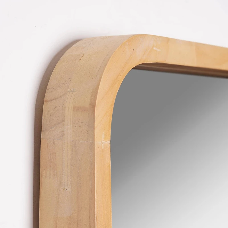 Contemporary Raised Lip Natural Wood Framed Wall Mirror - 13" x 17.5"