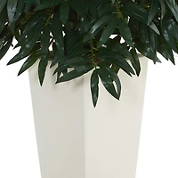 3ft. Double Bamboo Palm Tree in White Tower Vase