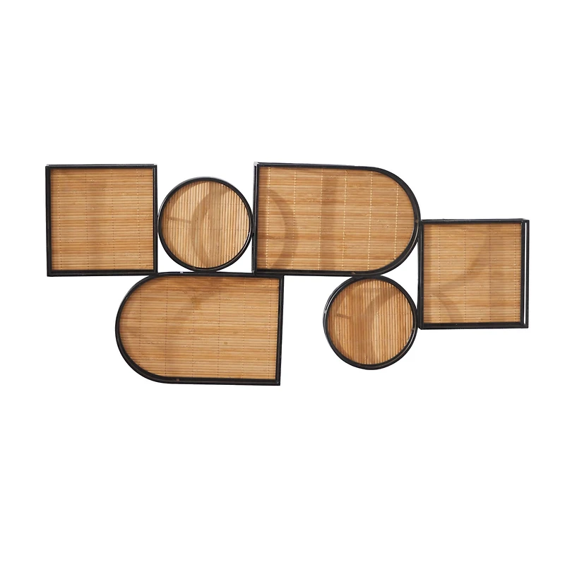 Brown Bamboo Modern Wall Shelf, 37" x 2" x 17"