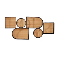 Brown Bamboo Modern Wall Shelf, 37" x 2" x 17"