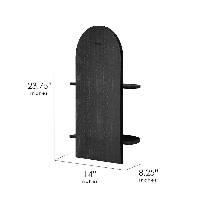 American Art Decor Lunar Ledges Wall shelf in Black - 23.75" x 14"