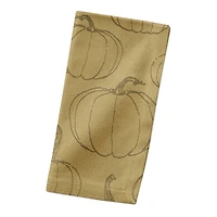 Mustard Yellow Pumpkin Pattern Cotton Twill Napkin