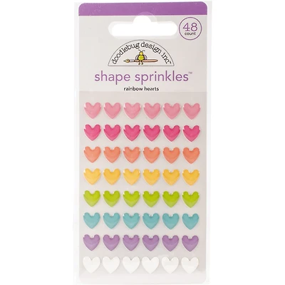 Doodlebug Design Inc.™ Sprinkles™ Rainbow Hearts Adhesive Glossy Enamel Shapes