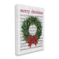 Stupell Industries Merry Christmas Song Wreath Canvas Wall Art