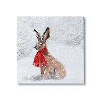 Stupell Industries Winter Rabbit Scarf Landscape Canvas Wall Art