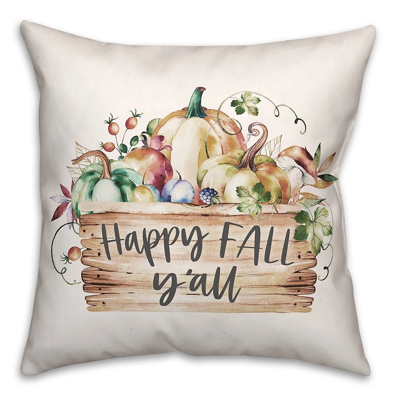 Happy Fall Y'all Throw Pillow