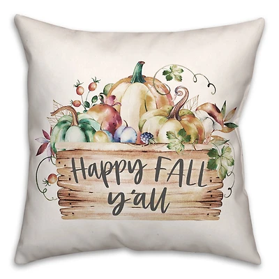 Happy Fall Y'all Throw Pillow