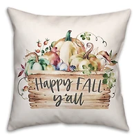 Happy Fall Y'all Throw Pillow