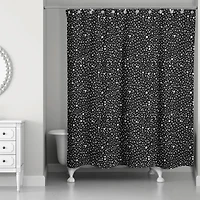 Black & White Snow Dot Pattern Shower Curtain