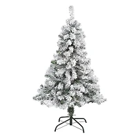 4ft. Unlit Flocked Rock Springs Spruce Artificial Christmas Tree