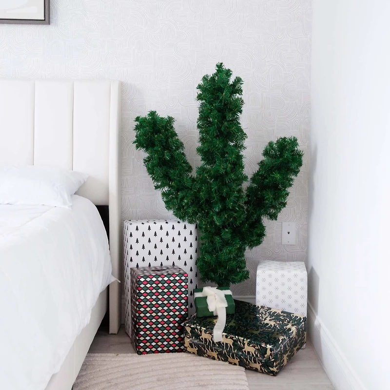 4ft. Unlit Green Cactus Artificial Christmas Tree