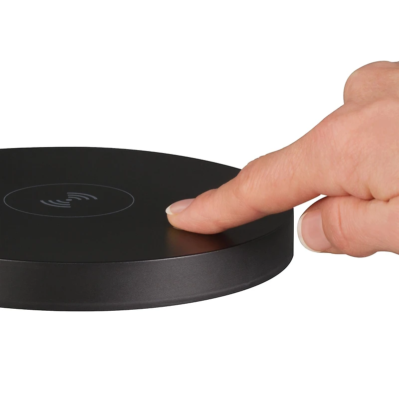 OttLite Wellness Series 17" Black Shine LED Desk Lamp with Wireless Charging