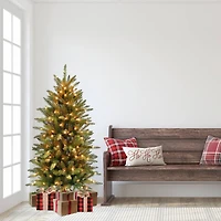 6 Pack: 4.5ft. Pre-Lit Pencil Fraser Fir Artificial Christmas Tree, Clear Lights