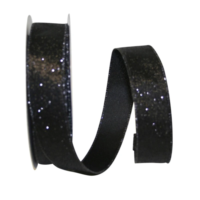 JAM Paper 1.5" x 25yd. Glitter Lamé Wired Ribbon