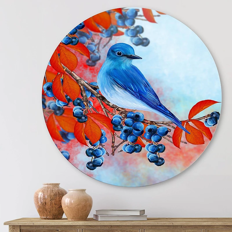 Designart - Bright Bird Bullfinch Sitting On A Branch III