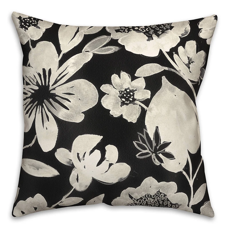 Cream Florals Throw Pillow 18" x 18"