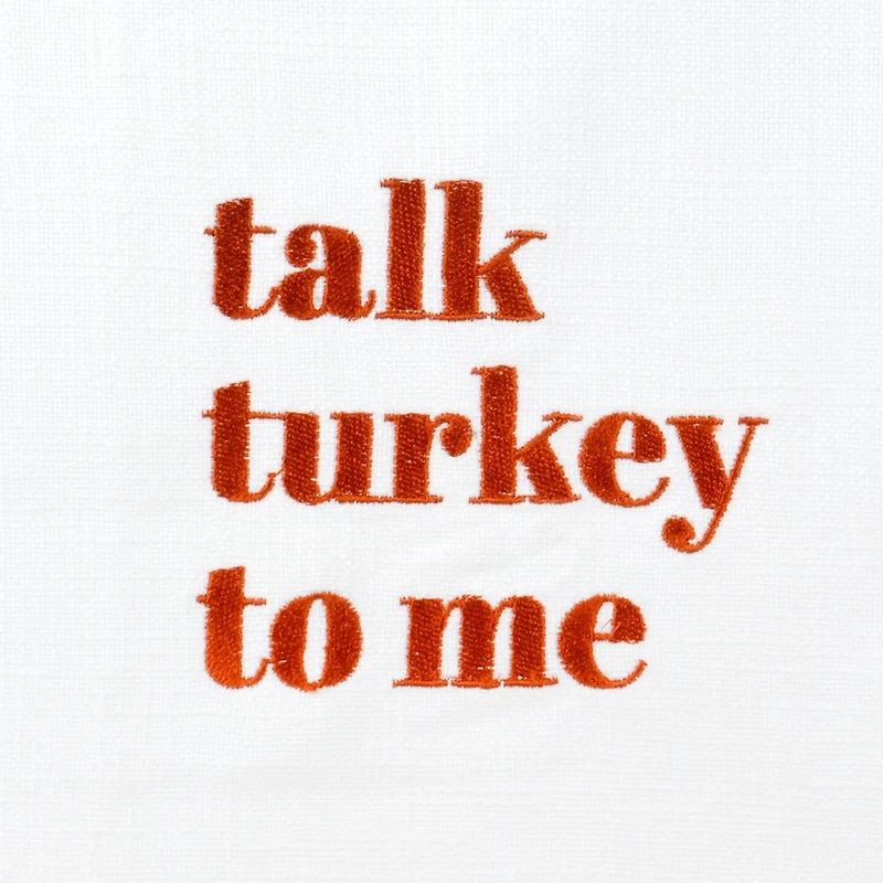 Talk Turkey to Me Embroidered Tea Towel by Makery™