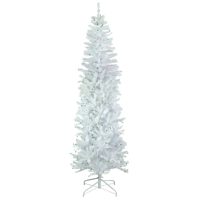 6.5ft. Pre-Lit Woodbury White Pine Artificial Christmas Tree, Green Lights