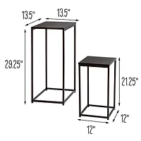 Honey Can Do Square Black Side Tables Set