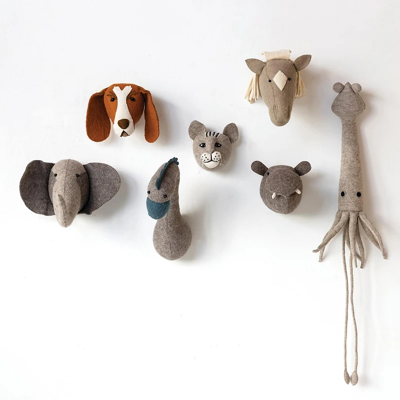 Hello Honey® 10" Gray Handmade Wool Felt Horse Head Wall Hanging