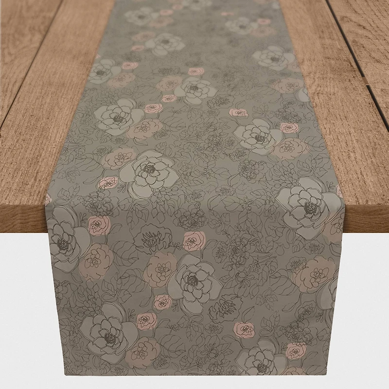 90" Multi Floral Cotton Twill Runner
